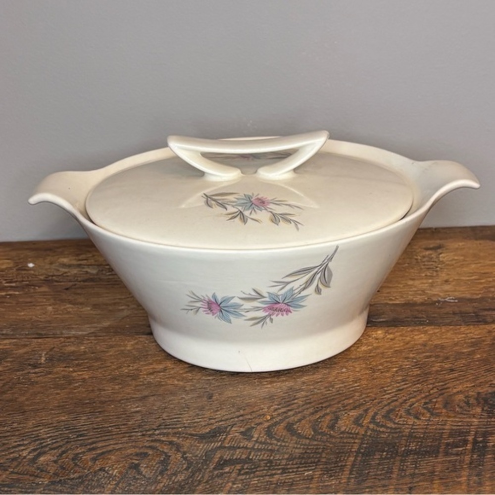 Vtg Steubenville "Fairlane" Pattern Casserole Serving Dish W/Lid Mid Century